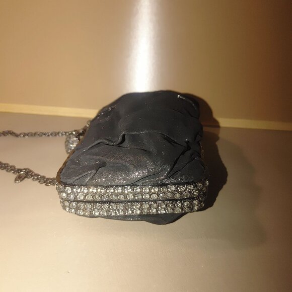 Clara Kasavina Handmade Black Satin & Rhinestone Evening Bag - Picture 8 of 10